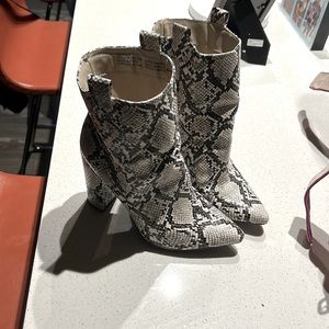 Snakeskin pattern boots
